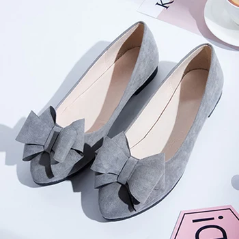 Обувки с остър пръсти Модни дамски обувки на плоска подметка с хубав голям нос Обикновена обувки на плоска подметка от флока Балетные ежедневни меки дамски обувки