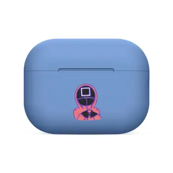 Калмар Игра Карикатура син за Airpods pro 3 калъф Защитен Калъф за безжични слушалки, Bluetooth, въздушни шушулки airpod калъф air pod C