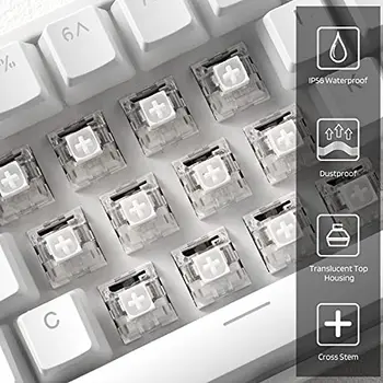 Ключове Kailh Box цвят Бял за Механична Геймърска Клавиатура DIY, 3-пинов Скъсат RGB/SMD Водоустойчив MX Основните Ключове с съемником ключове