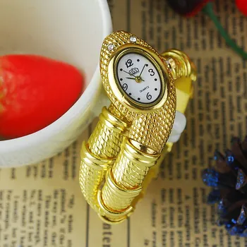 Дамски часовници CUSSI Кварцов ръчен часовник Луксозни златни дамски часовник-гривна Часовник за рокля Гривна във формата на змия relogio feminino