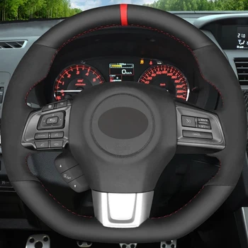 Направи си сам ръчно изработена Мека Черна Замшевый Калъф За Волана на автомобил от естествена Кожа За Subaru WRX (STI)-2019 Levorg-2019