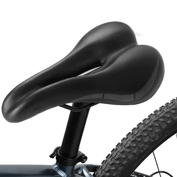 Пригответе се за планински велосипед ИЗКУСТВЕНА кожа Удобен МТБ Пътна Велосипедна дишаща противоударная възглавница за седалката на велосипеда Черен