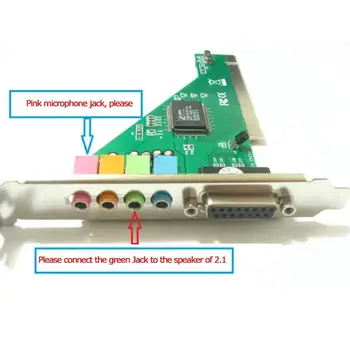 4-Канален съраунд 5.1 Обемна 3D PC PCI Звукова Аудиокарта с играта за PC Card XP/7/8/10 Порт MIDI Sound Windows O6S0
