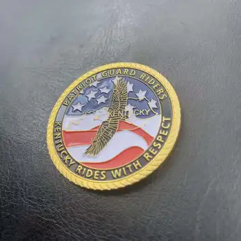 САЩ Патриот Гвардия Ездачи Сувенирни монети Златна Възпоменателна монета Белоглав Орел 