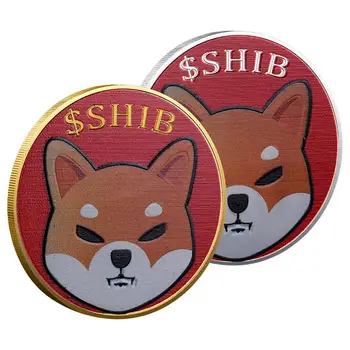Нова монета-убиец Dogecoin Shiba Inu (SHIB) Криптометаллическая Позлатен Физическа червена монета Shib Doge Killer Сувенирни монети