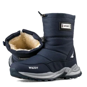 Улични зимни мъжки обувки Непромокаеми ски обувки с висок покрив Плюшени топли памучни обувки Мъжки обувки на платформа Ботуши мъжки зимни