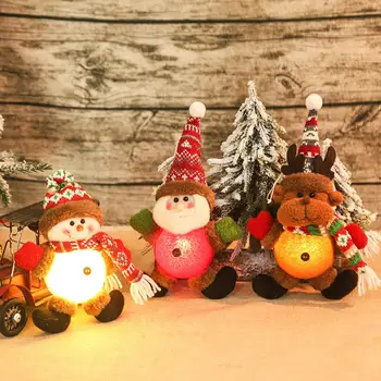 Коледна Украса Кукла Със Светлината Домашни Коледни Декорации Лосове Дядо Коледа, Снежен Човек Кукли, Декорация Детски Коледен Подарък