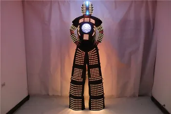 Traje de Robot LED кокили Количка LED лампа в Костюм на робота Облекло събитие костюм криомана led костюм disfraz de robot