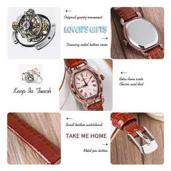 Дамски часовници Марка Луксозни Модни Дамски Квадратни Ежедневни кварцов механизъм с малък циферблат Елегантни часовници Бизнес Кожени ръчни Relojes Mujer