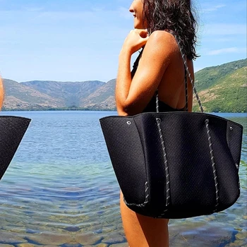 Модни леопардовые неопренови дамски чанти на рамо Ежедневни Камуфляжные плажни чанти с Голям Капацитет Голяма чанта За пазаруване Лято 2021