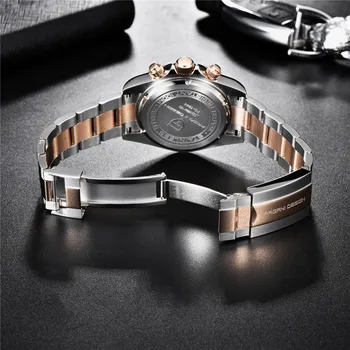PAGANI DESIGN 1644 Мъжки часовник Кварцов часовник-Добрите луксозни Спортни часовници за Мъже От Неръждаема Стомана 100 М Водоустойчив ръчен часовник с хронограф