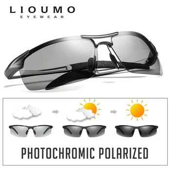 LIOUMO Ретро Пилотните фотохромичните поляризирани Слънчеви очила за Мъже при всякакви метеорологични условия антибликовые HD Очила за шофиране oculos de sol feminino UV400