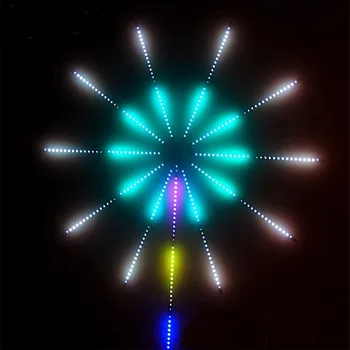 Коледен Фойерверки Led лента USB Управление на Музика Метеор RGB Цвете Фея Светлинна ивица Начало Сватбена зала Декорация на Светлината