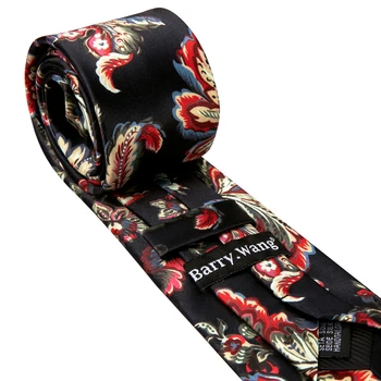 Модерен Мъжки Вратовръзка с флорални черен принтом, Коприна Жаккардовый вратовръзка, Сватбен Бизнес на Шал, Вратовръзка Бари.Ван Дизайнер FA-5377