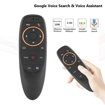G10 Air Mouse Дистанционно Управление С Глас Да Дистанционно Управление На 2,4 Ghz Помощник За Гласово Търсене На Google Ir Обучение Без Жироскоп За Android Tv Box Черен