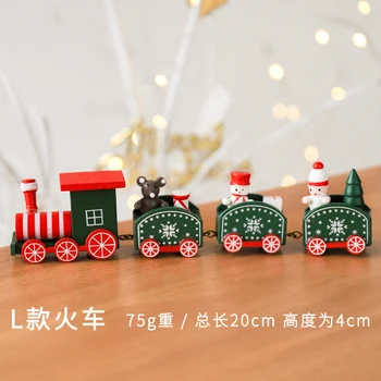 Дървен Влак Украшение Коледна украса за дома весела Коледа на Детски Играчки 2022 Подарък за Нова Година Коледен Декор Натал Навидад Ноел
