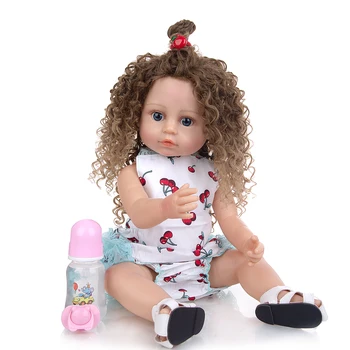 KEIUMI 55 см Възстановената Кукла-Бебе Силиконово Тяло Boneca Може да вземе Вана Реалистична Бърза Доставка За деца Кукла-играчка за подарък