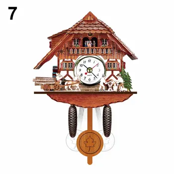 Дървени Стенни часовници с кукувица, Камбанка с птичи времето, Часовник с будилник, Домашен Арт декор, украса на салона, Дигитални стенни часовници