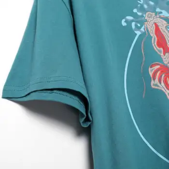 Риба Перекрашенная Графична Женска тениска с къс ръкав и кръгло деколте Памучни тениски Летни Ежедневни Реколта Класически тениски Boho Топ 2021