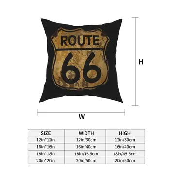 Route 66 САЩ Украса Калъфки Калифорнийски Знак Калъфка Възглавница за диван Полиестер Двустранен Печат Реколта