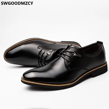 Мъжки модел обувки Кожени модни Оксфордские обувки за мъже от 2021 г. Черни Мъжки обувки за сватба Луксозни Zapatos De Hombre Chaussure Homme