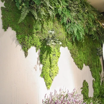 Висококачествено изкуствено зелено растение безсмъртен фалшив цвете Мъх, трева начална дневна декоративни стени направи си САМ цветя на кухненски аксесоари