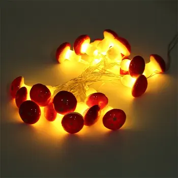 2 М 20 светодиоди Грибовидной Форми LED Гирлянди, работещи На батерии Led Светлини Украса на Коледното парти на Приказни Светлини Подарък венец
