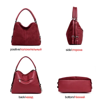 Висококачествени кожени дамски чанти Чанти за рамо за жени 2021 Луксозна Марка Дизайнер Дама Прост Стил Чанти за ръце Sac à Main