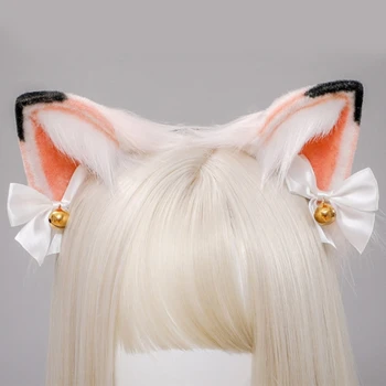 Японската Лолита Предни Кожа Коте Ушите Превръзка на главата Аниме Сладък Нос Камбанка Панделка за коса Животни Cosplay Вечерни Аксесоари за коса