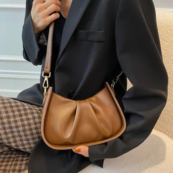 Шал Луксозна дизайнерска чанта Дамска чанта през рамото си, през рамо, за жени Мека Изкуствена кожа с Модерна Дамска чанта, голяма пазарска чанта Дамска чанта