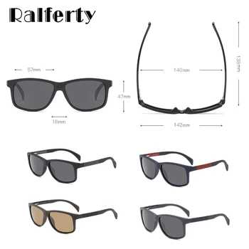 Поляризирани слънчеви очила Ralferty За мъже Правоъгълник Високо Качество UV400 Черно TR90 TAC Слънчеви очила 2021 Мъжки Шофьор на Риболовни очила FP8