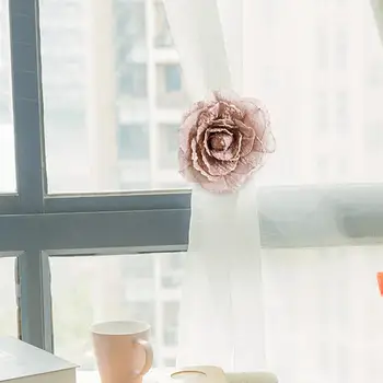Прозорец Завеса във формата на цвете с завязками Лента с магнитна тока Покривка Удерживающая Завеса за домашен интериор с завязками Гореща