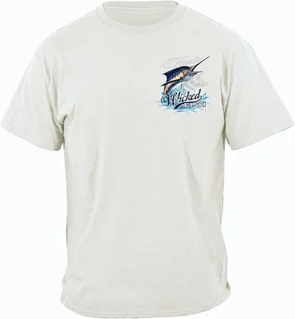 Уникална тениска с изображение на Марлин, Модни за Риболов, Рибар, Риболов, Подарък тениска. Годишно в памучна мъжка тениска с къс ръкав и кръгло Деколте, Новата S-3XL