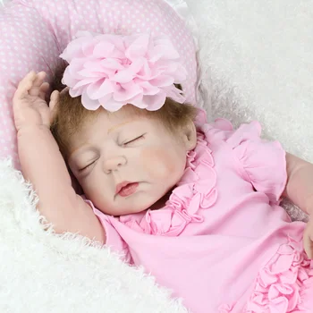 57 см, Пълна Силиконово Тяло Възстановената Кукла Играчки возрожденный Винил Новороденото се къпе принцеса моделиране къпе заспиване на дете, Подарък за Рожден Ден