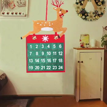 Коледа 24 Дни Окачени Адвент Календари Висулка Червен И Зелен Лосове Дизайн Коледен Обратното Броене Украса Weihnachtskalender 5 Г