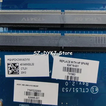 За дънната платка на лаптоп HP 15-BW 15-BW033WM 924718-601 924718-501 924718-001 928886-001 LA-E831P дънна Платка A10-9620P Процесор DDR4