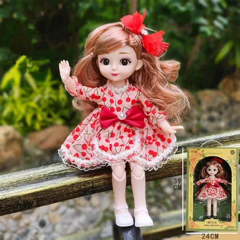 23 Съвместна Подвижната Кукла BJD 32 см 1/6 Мода Принцеса се Облича Кукла Набор от 3D Очите 8 Инча Момиче Рокли Играчка най-Добрият Коледен Подарък