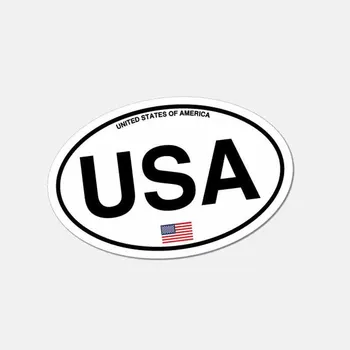 Горещи Творчески Овални Етикети САЩ Код на страната на Америка Автомобилни Стикери от PVC, 12 см Х 8 см Мотоциклет KK Винил Водоустойчив