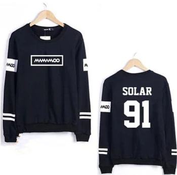 Kpop mamamoo solar moonbyul името на участника печат о-образно деколте, тънка hoody за пролетта на мода пуловер качулки за феновете