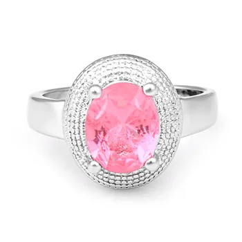 Многоцветное кръгъл пръстен с цирконий Модерен пръстен за жени Нова година евтин пръстен от сребристи цветове, високо качество на овална пръстен 10*8 мм на едро