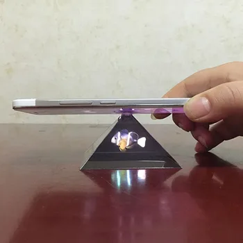 Dropshipping 3D Hologram Pyramid Display Video Projector Stand Universal For Smart Mobile Phone стойка за микрофон proyectores
