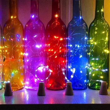 Дължина 1 м 10 led лампи Корк лампи за бутилки Коледно парти по случай рождения ден на Медни проводници Фея Низ лампа тапата на бутилка вино на светлинна бар
