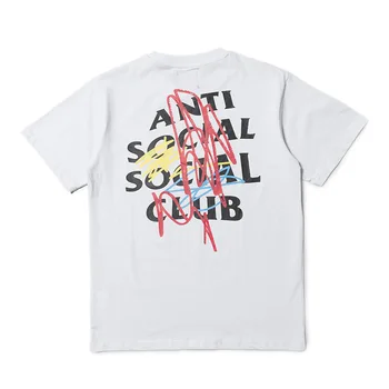 Тениска VLONE градинска облекло за мъже/жени хип-хоп модерен пуловер печатни букви, памук кръгла силует чифт спортни къси ръкави