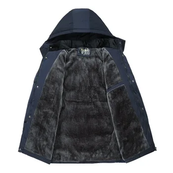 2021 Нова мода Флисовое зимно палто с качулка За мъже Дебела топла Мъжко зимно яке Ветрозащитный Подарък за Баща и съпруг Парк