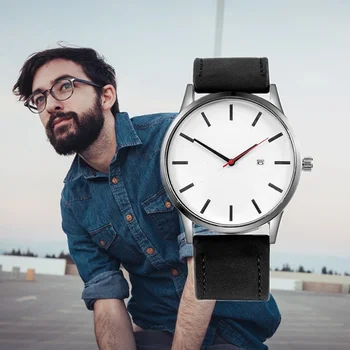 Мъжки часовници Спортни минималистичные часовници За мъже Ръчни часовници Кожени часовници erkek кол saati relogio masculino reloj hombre 2020