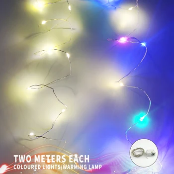 3 режима на LED Струнни инструменти осветителни Тела, 2 м 20 светодиоди Коледен Подарък Венец Закрит Спалня Начало Сватба, Коледна Украса, работещи На батерии