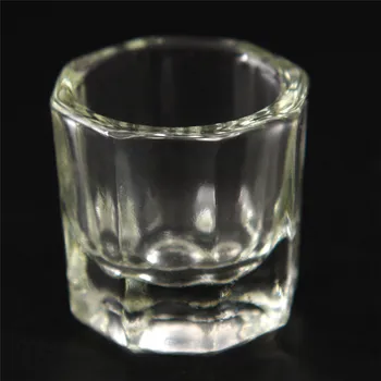1БР Акрилна пудра на Прах Dappen Ястие Акрилни Течен Кристал Crystal Стъклена Чаша За Акрилния Изкуство на Ноктите Прозрачен Бял Цвят, Прозрачен Комплект