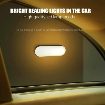 Автомобилна Лампа за четене в салона на Акумулаторна батерия USB Магнитен нощна светлина RGB 24 Цвят Дистанционно Атмосфера LED Тавана Лампа