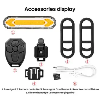 Нов Велосипед Безжични Задни Лазерни Светлини LED Задни Фенер USB, Дистанционно Управление на Мигачи МТБ Велосипеди обзавеждане водоустойчив