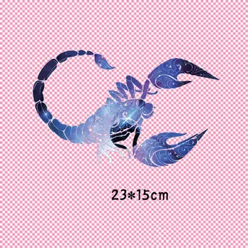 23x15 см Мода Скорпион Животно Желязо На Нашивках За DIY на Топлопреминаване Облекло Тениска Термонаклейки Декоративна Печат